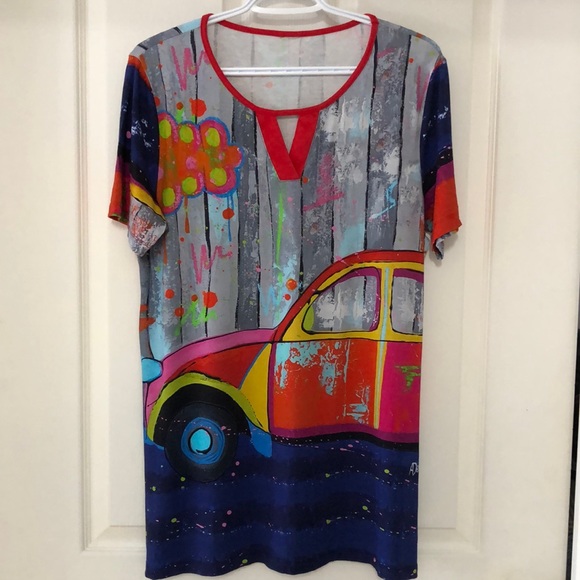Calling all Volkswagen lovers, Super Cute Women Tunic Multicolour Size L/XL - Picture 1 of 5